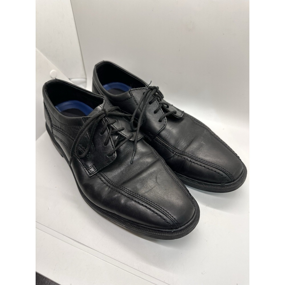 Rockport Trutech Mens 9 Black Leather Dress Shoes Lace Up Comfort